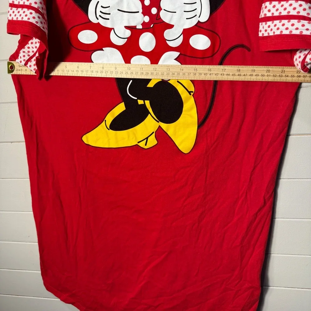 Disney Parks Minnie Mouse Red Polka Dot Sleep Shirt Nightgown Dress XL XXL - Picture 9 of 10